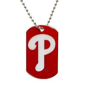   Phillies   MLB Enameled Logo Dog Tag Necklace
