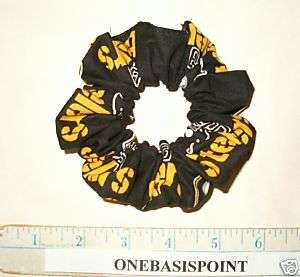 HAIR SCRUNCHIES MADE W PITTSBURGH STEELERS NFL FABRIC  