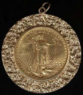 1923 $20 St Gauden Nugget Gold Coin Bezel Finding Coin