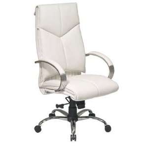   White Leather Executive High Back Desk Chair