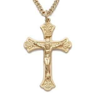  Crucifix Necklace in a Budded Ends Design Catholic Jewelry Crucifix 
