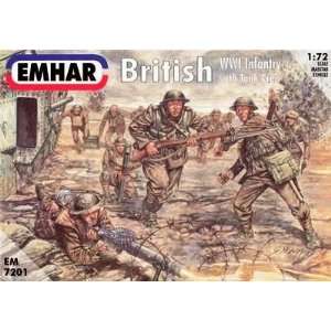    British Infantry w/Tank Crew WWI (52) 1 72 Emhar Toys & Games