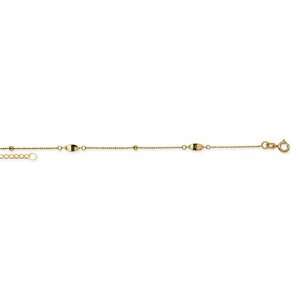   Gold 9 10 Adjustable Micro Bead Twist Anklet CleverEve Jewelry