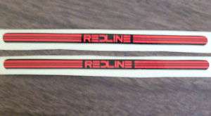 Redline Flight Crank Stickers red & black w/ stripes  