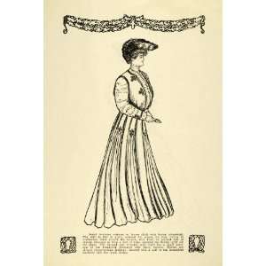 1905 Print Women Edwardian Fashion Clothing Dresses Hats Muff Reseda 