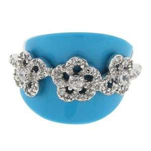  Happy Day   Large Cocktail Ring with Turquoise & Pavé 