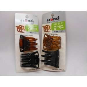  Scunci No Slip Grip Fine Hair Clips (2 packs of 2 count 