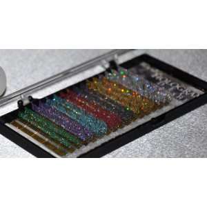   Colored Glitter Lashes C Curl .15 X 14mm for Eyelash Extension Beauty