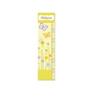    Flowers and Butterflies Canvas Growth Chart 
