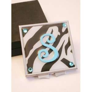  2 Saints Square Compact Mirror with Letter S Beauty
