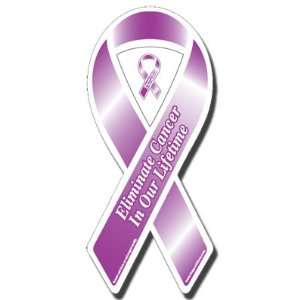  Cancer in Our Lifetime Purple Ribbon Car Magnet 