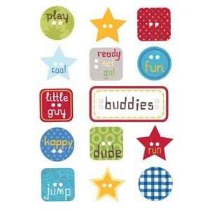  Little Guy Button Chipboard Scrapbook Stickers (9526 