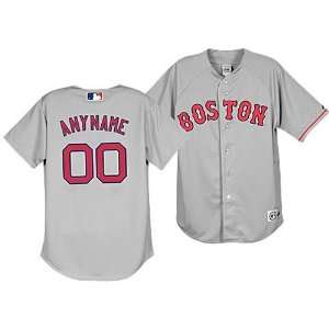  Red Sox Majestic MLB Custom Authentic Road Jersey   Mens 
