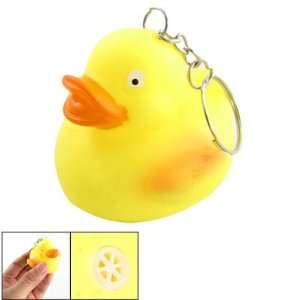  Como Yellow Rubber Cute Squeeze Squeak Duck Toy w Keyring 