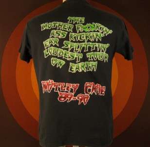Motley Crue 89 90 TOUR T shirt Og PUSHEAD Dr Feelgood 80s vtg Concert 