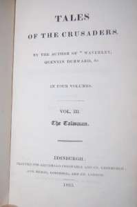 SCOTT  TALES OF THE CRUSADERS  4 VOLS. 1st ED. 1825  