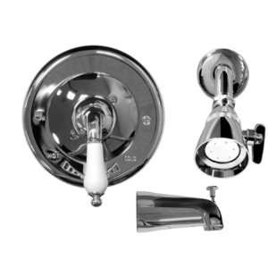  New Millenium Tub & Shower Set Chrome Porcelain Handle 