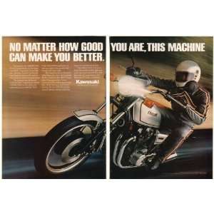   Kawasaki KZ1000 Motorcycle 2 Page Print Ad (24000)