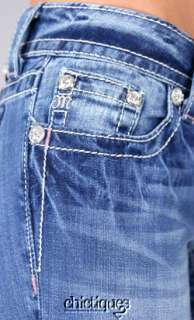   Jeans Capris Crimson Stitch Crystal Butterfly Crop Pant JP5451P2 Sz 28