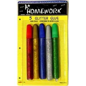  A+homework Glitter Glue Pen 5pk