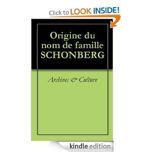 Origine du nom de famille SCHONBERG (Oeuvres courtes) (French Edition 