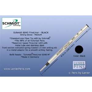  Schmidt 6040 FineLiner Fiber Tip Metal Refill   Black Ink 