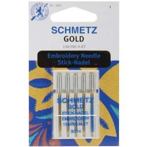  Schmetz Gold Embroidery Machine Needles Size 14/90, 5 