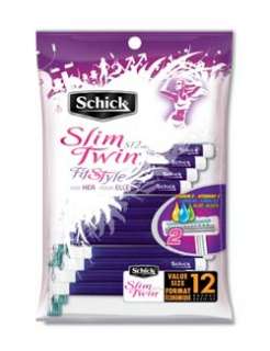Schick Slim Twin for Women FitStyle for Her Razor, 12 Razors (3 Pack 