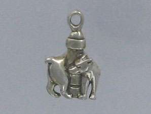 Sterling Silver DOG AND FIRE HYDRANT CHARM  