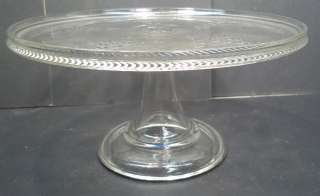 Currant Pattern Glass Cake Stand Plate Campbell 1870s  
