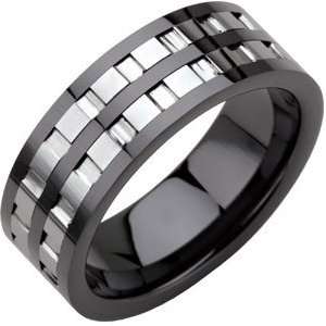   Band with Dura Tungsten Inlay 8.00mm (Comfort Fit size 8) Jewelry