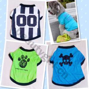 SO CUTE Pet Dog Clothes T Shirt Pirate Jersey XS S M  
