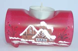 Beautiful candle holder hand painted in Czech Republic