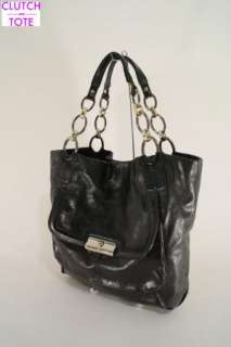 Coach 16815 Kristin Elevated Black Leather XL N/S Tote Handbag  
