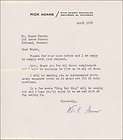 NICK THE REBEL ADAMS   TYPED LETTER SIGNED 4/1958