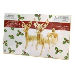  Wooden Puzzle Santa with Sleigh 