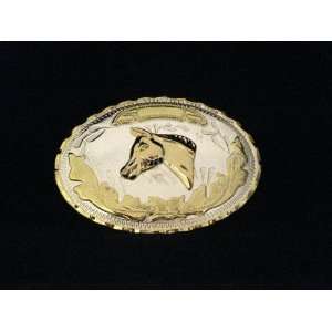   Ranch Cowboy Gold and Silver Finishing Belt Buckle 