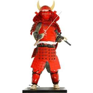  Red Standing Samurai Warrior