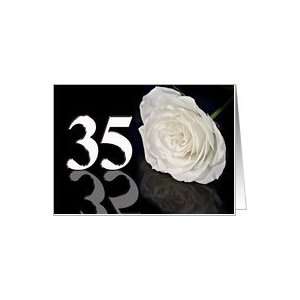  35th Birthday card with a white rose Card Toys & Games