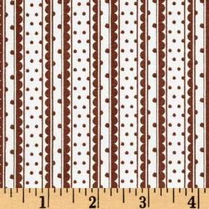  44 Wide Country Lane Scalloped Ribbon Stripe Cocoa Brown 