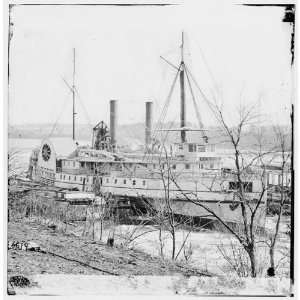 Civil War Reprint Aikens Landing, Va. Steamer New York waiting for 