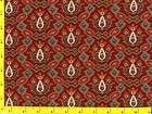 dark red gray lt tan victorian floral quilting fabric f
