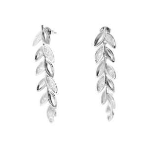  Samambaia Sterling Silver Earrings with Clear Crystals 