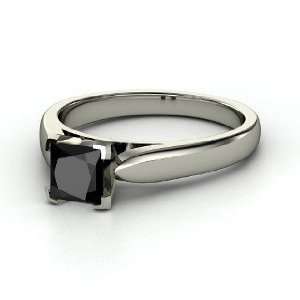  Peyton Ring, Princess Black Diamond Sterling Silver Ring Jewelry