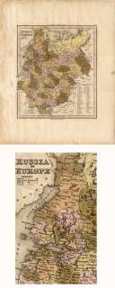 Antique Map of Russia, Finland, Poland by Tanner. 1838  