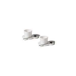 Alessi Hupla Set of Two Mocha Cups & Saucers  Kitchen 