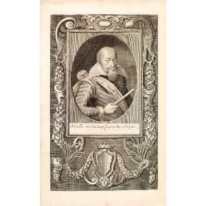  1722 Copper Engraving Portrait Alexander Von Haslang 