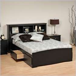Prepac Black Sonoma Double / Full Platform Storage Bed 772398520841 