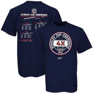   Rangers Navy Blue 4 Time Stanley Cup Champions T shirt Sports