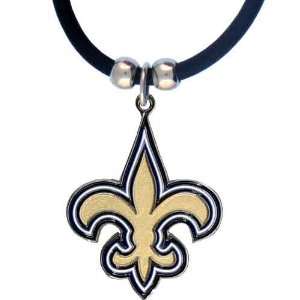  NFL New Orleans Saints Rubber Cord Logo Necklace Sports 